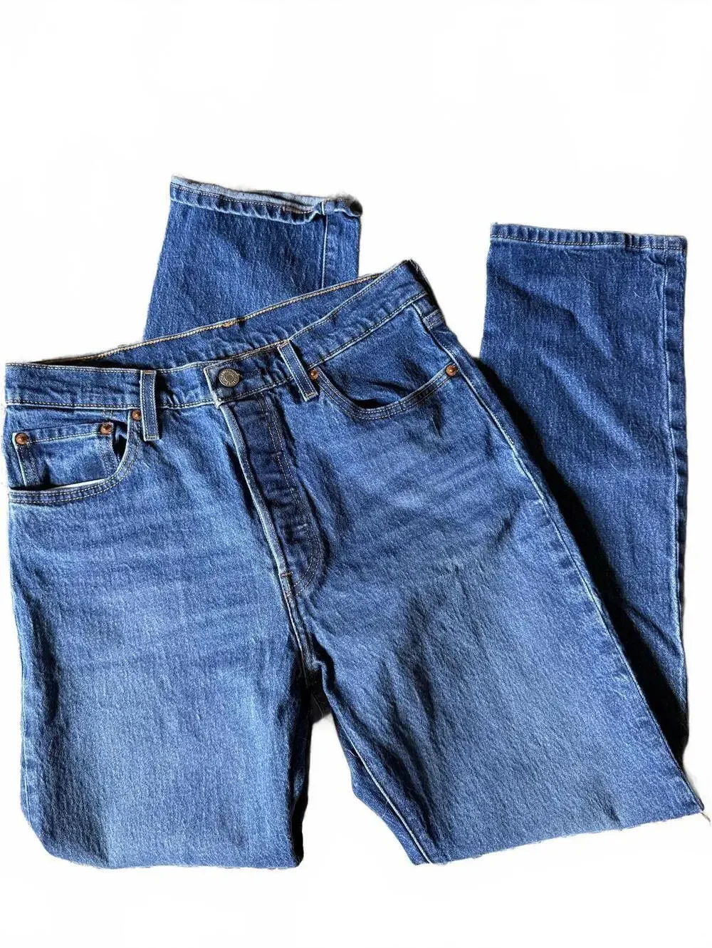 Levi's 501 button fly blue jeans 29x30 straight leg